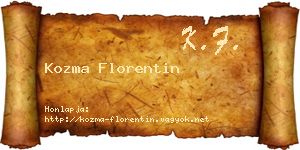 Kozma Florentin névjegykártya
